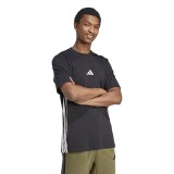 Ανδρική Κοντομάνικη Μπλούζα Μαύρη - adidas Sportswear Essentials 3-Stripes Single Jersey Εικόνα 1