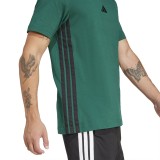 Ανδρική Κοντομάνικη Μπλούζα Κυπαρισσί - adidas Sportswear Essentials 3-Stripes Single Jersey Εικόνα 3