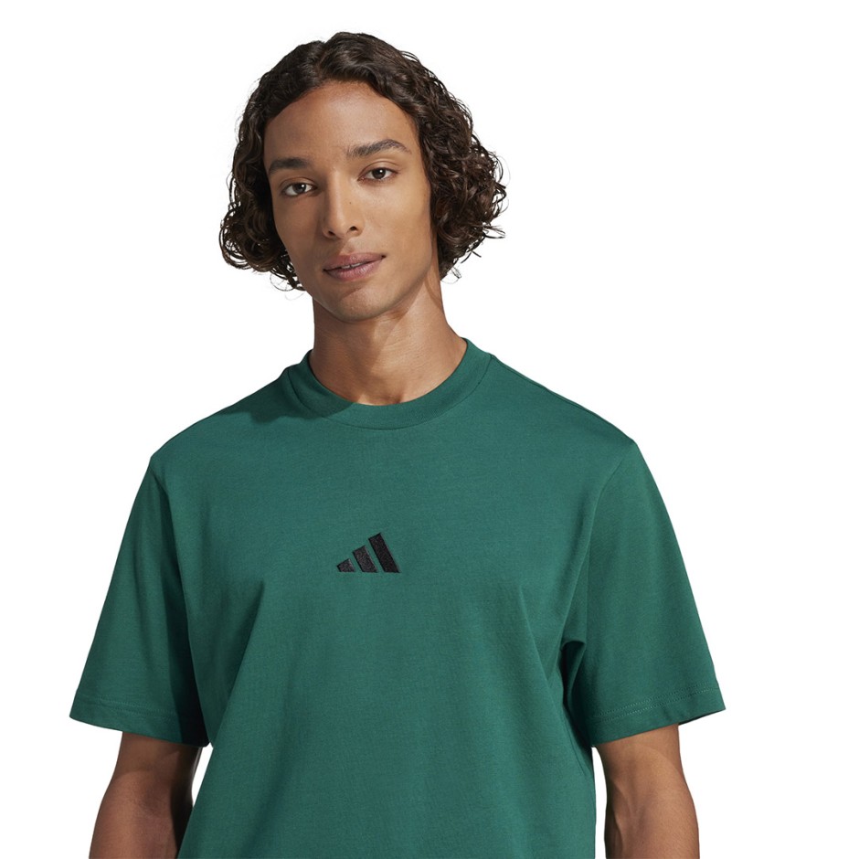 Ανδρική Κοντομάνικη Μπλούζα Κυπαρισσί - adidas Sportswear Essentials Small Logo Single Jersey