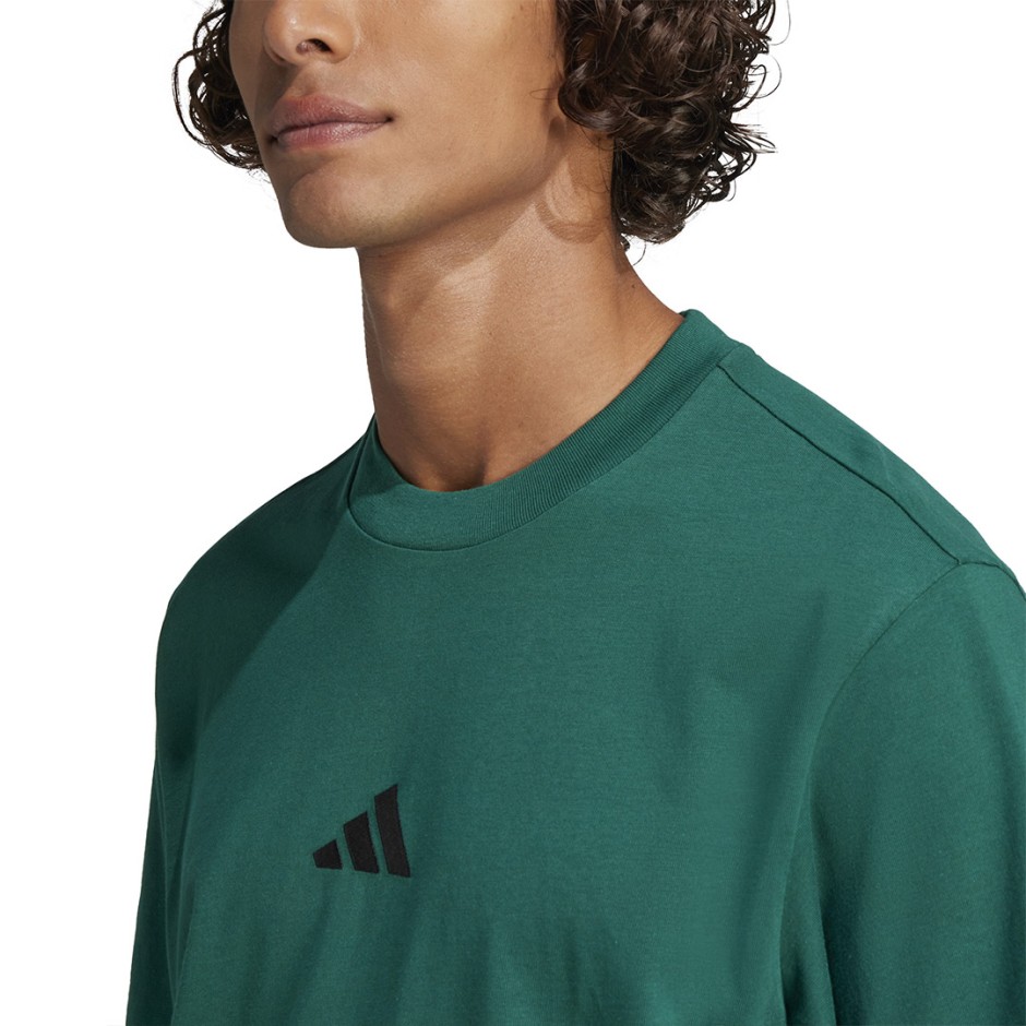 Ανδρική Κοντομάνικη Μπλούζα Κυπαρισσί - adidas Sportswear Essentials Small Logo Single Jersey