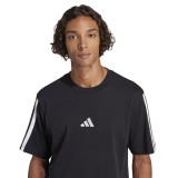 Ανδρική Κοντομάνικη Μπλούζα Μαύρη - adidas Sportswear Essentials 3-Stripes Single Jersey Εικόνα 1