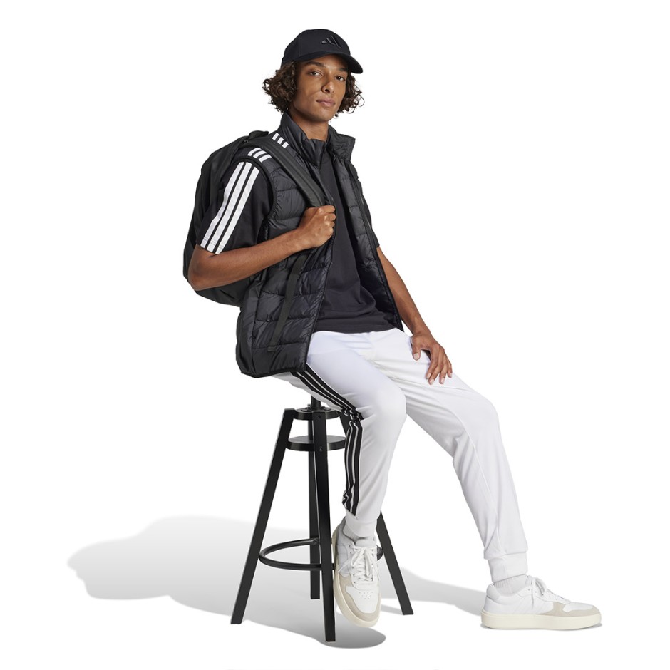 Ανδρική Κοντομάνικη Μπλούζα Μαύρη - adidas Sportswear Essentials 3-Stripes Single Jersey