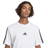 Ανδρική Κοντομάνικη Μπλούζα Λευκή - adidas Sportswear Essentials 3-Stripes Single Jersey Εικόνα 1