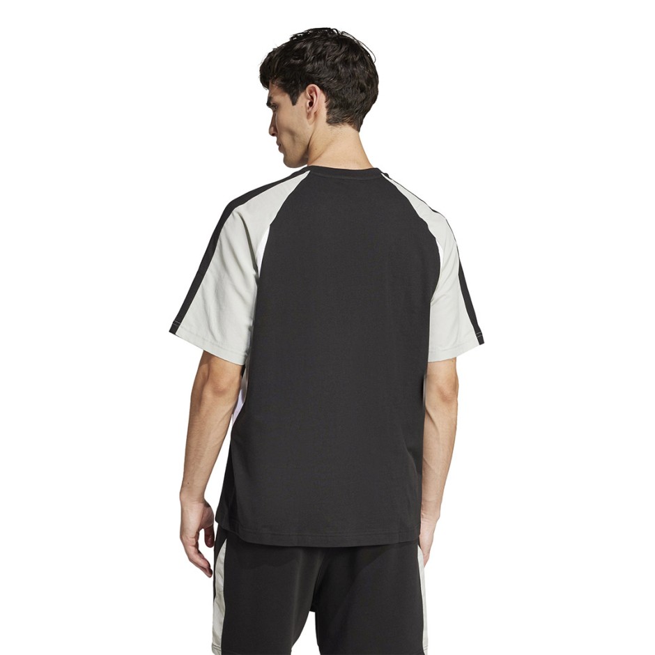 Ανδρική Κοντομάνικη Μπλούζα Μαύρη - adidas Sportswear Seasonal Essentials Colorblock
