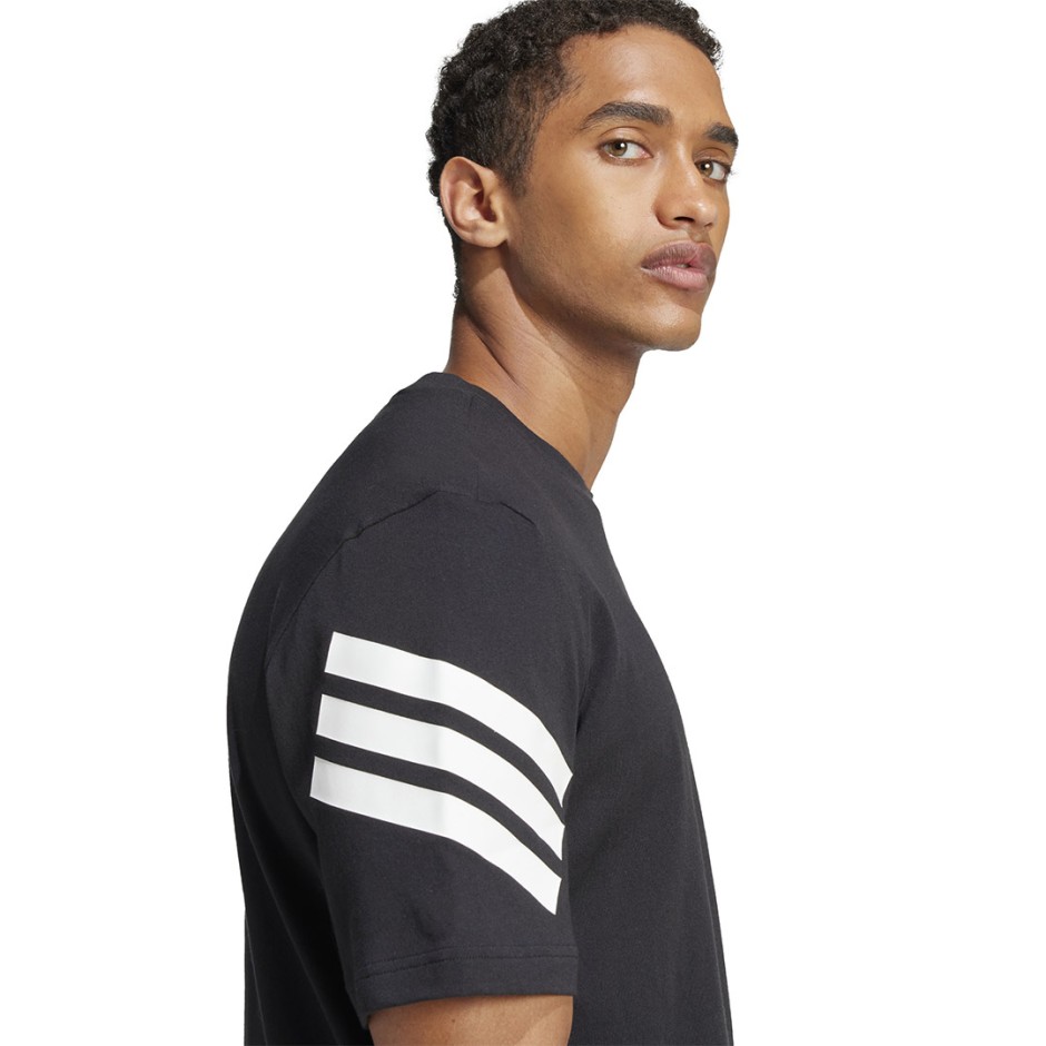 Ανδρική Κοντομάνικη Μπλούζα Μαύρη - adidas Sportswear Future Icons 3-Stripes
