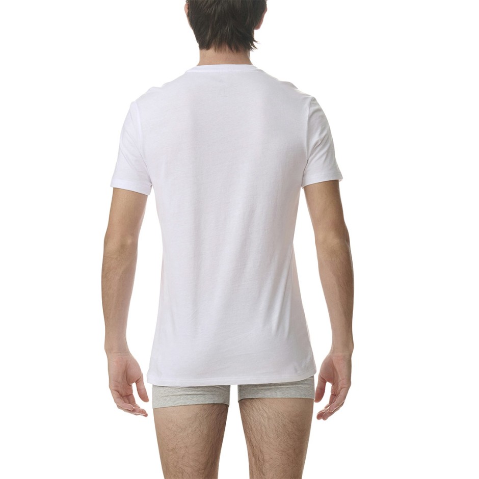 Ανδρικές Κοντομάνικες Μπλούζες Λευκές - adidas Active Core Cotton 3 Pack