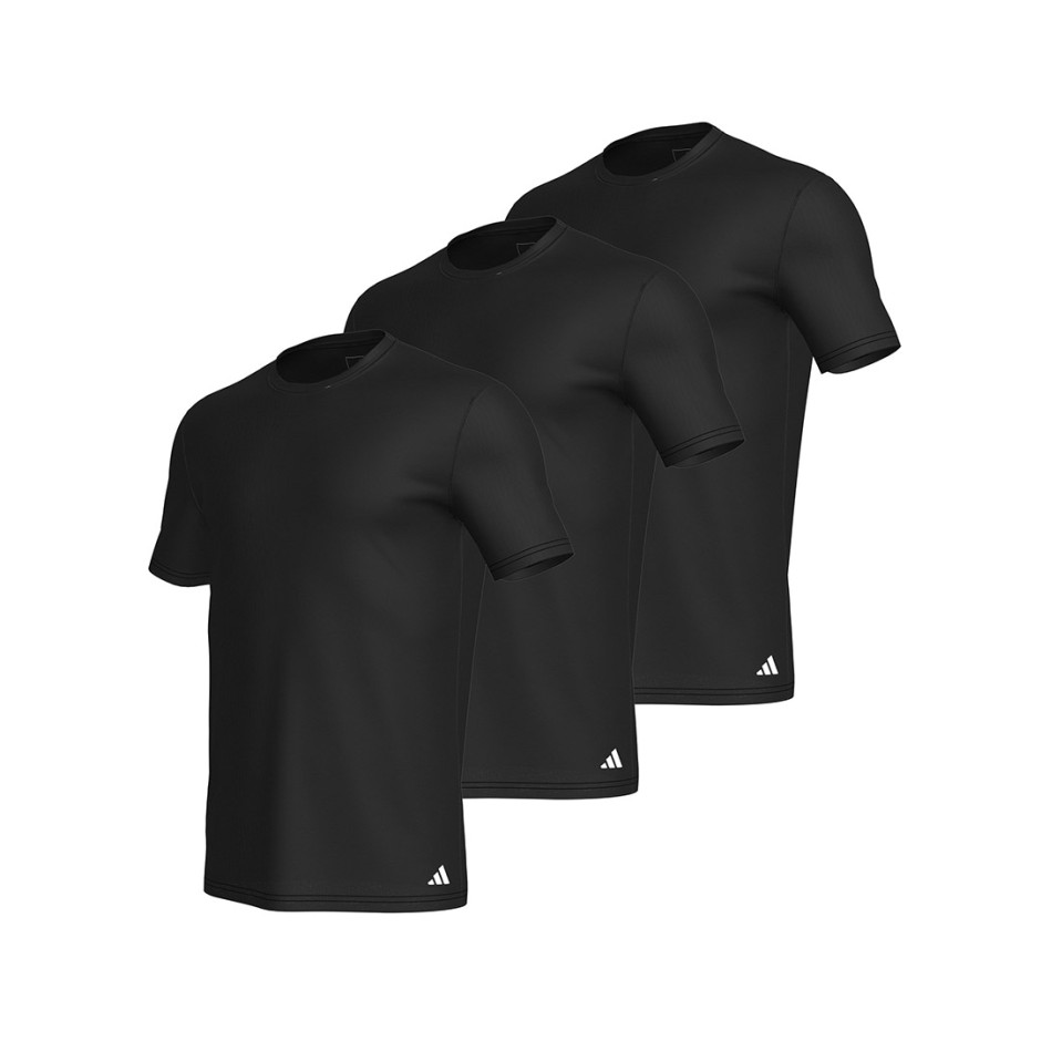 Ανδρικές Κοντομάνικες Μπλούζες Μαύρες - adidas Active Core Cotton 3 Pack