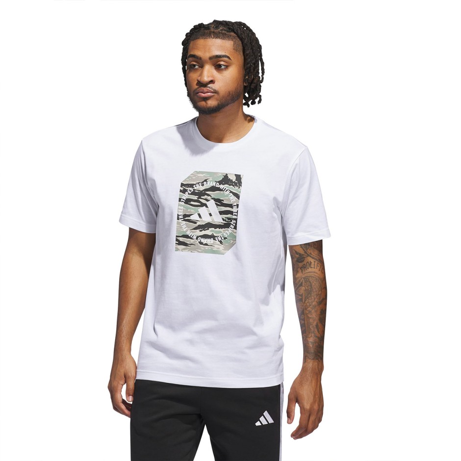 Men's T-Shirt White - adidas Sportswear Camo Shape Graphic