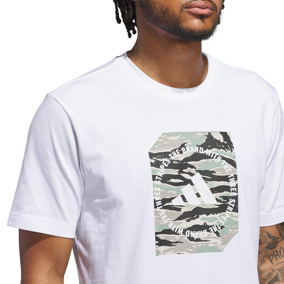 Men's T-Shirt White - adidas Sportswear Camo Shape Graphic