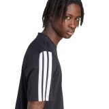 Ανδρική Κοντομάνικη Μπλούζα Μαύρη - adidas Sportswear Essentials 3-Stripes Single Jersey Εικόνα 1