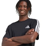 Ανδρική Κοντομάνικη Μπλούζα Μαύρη - adidas Sportswear Essentials 3-Stripes Single Jersey Εικόνα 2