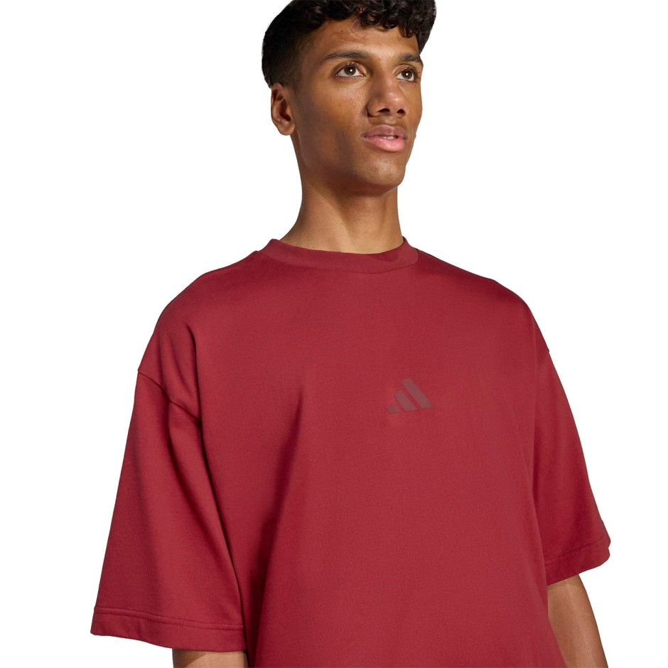 Ανδρική Κοντομάνικη Μπλούζα Μπορντό - adidas Sportswear Future Icons 3 Bar Logo