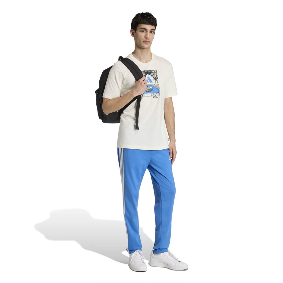 Ανδρική Κοντομάνικη Μπλούζα Εκρού - adidas Sportswear Slides Relax