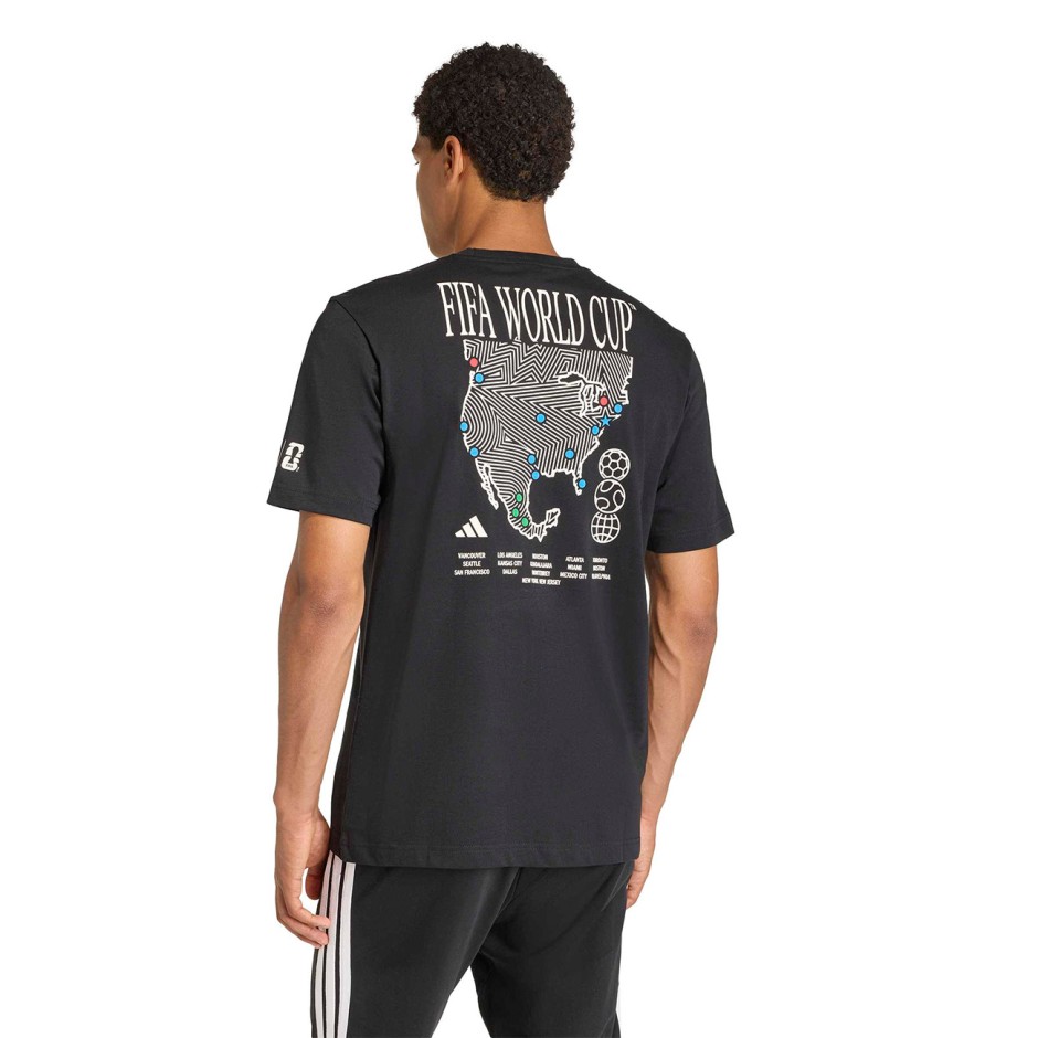 Men's T-Shirt Black - adidas Sportswear FIFA World Cup Map Graphic