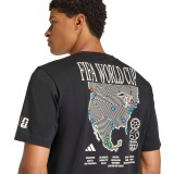 Men's T-Shirt Black - adidas Sportswear FIFA World Cup Map Graphic Image 2