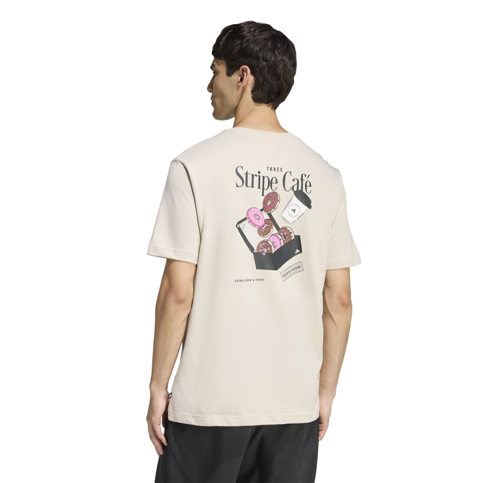 Men's T-Shirt Beige - adidas Sportswear Coffee Cafe Donut Box