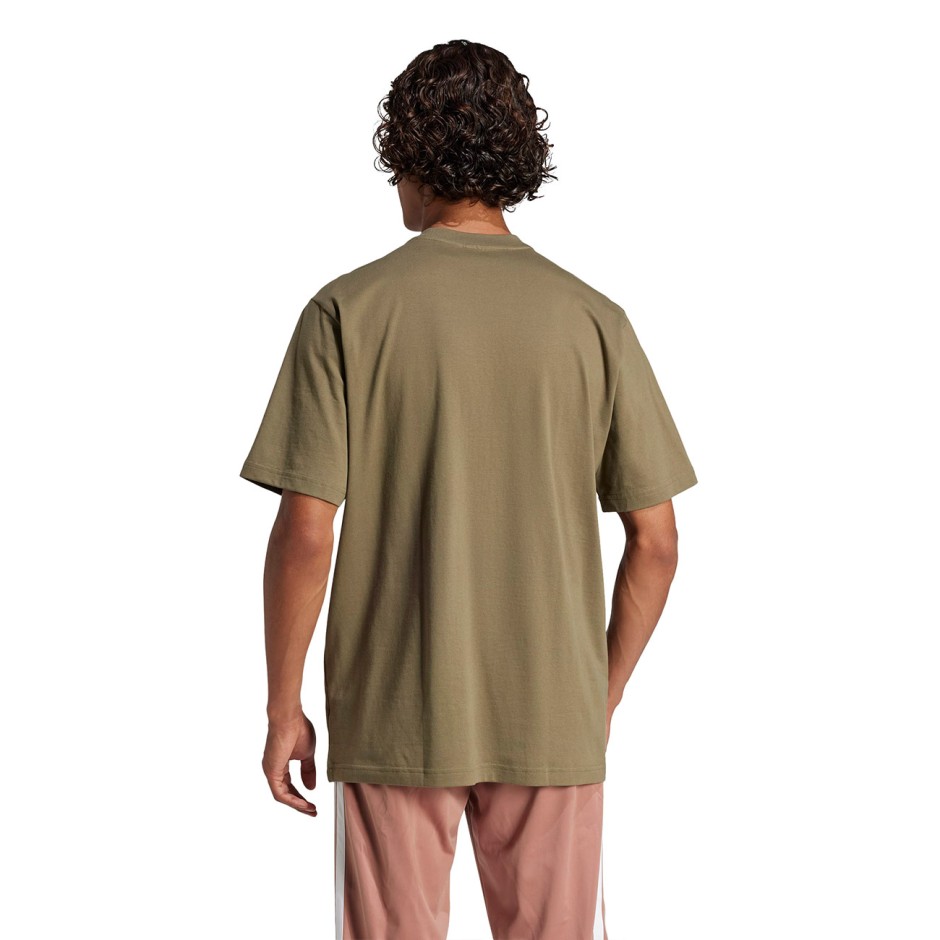 Ανδρική Κοντομάνικη Μπλούζα Λαδί - adidas Sportswear Essentials Linear Single Jersey