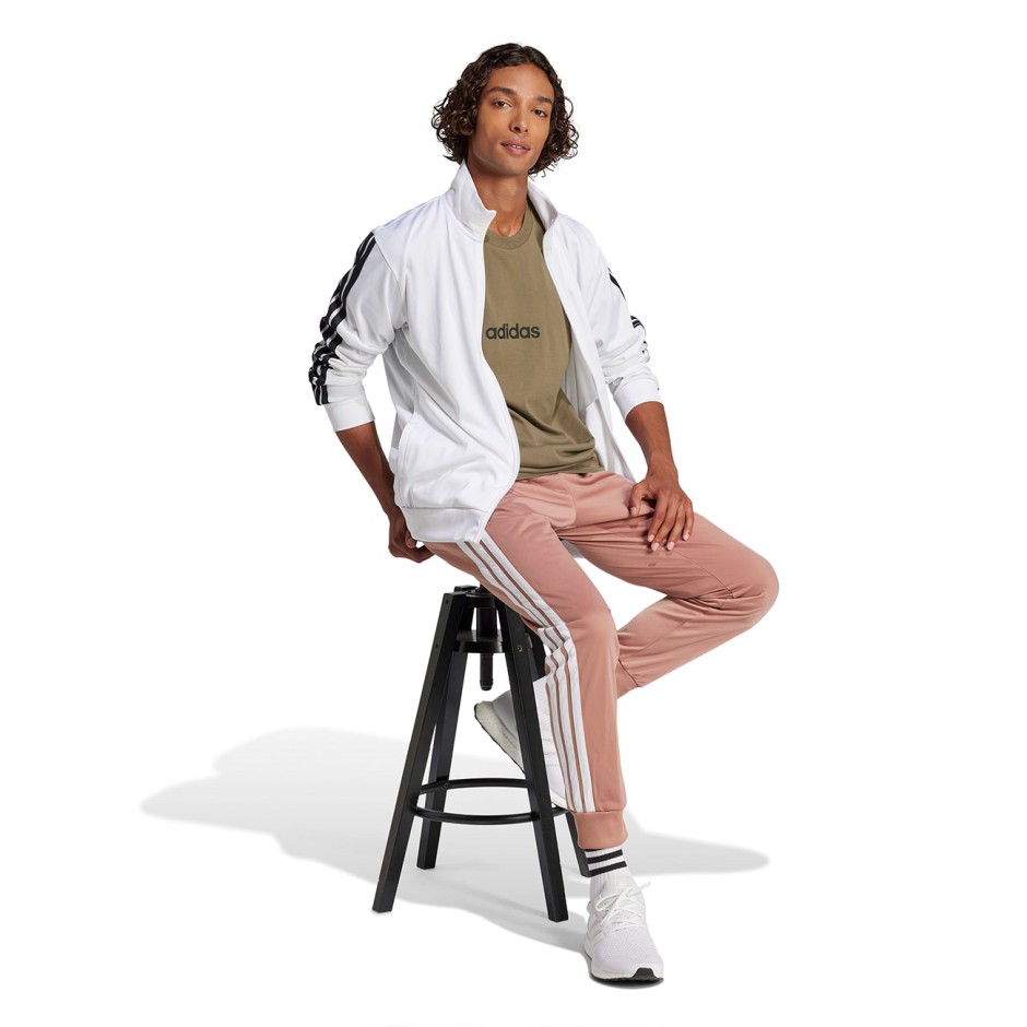 Ανδρική Κοντομάνικη Μπλούζα Λαδί - adidas Sportswear Essentials Linear Single Jersey