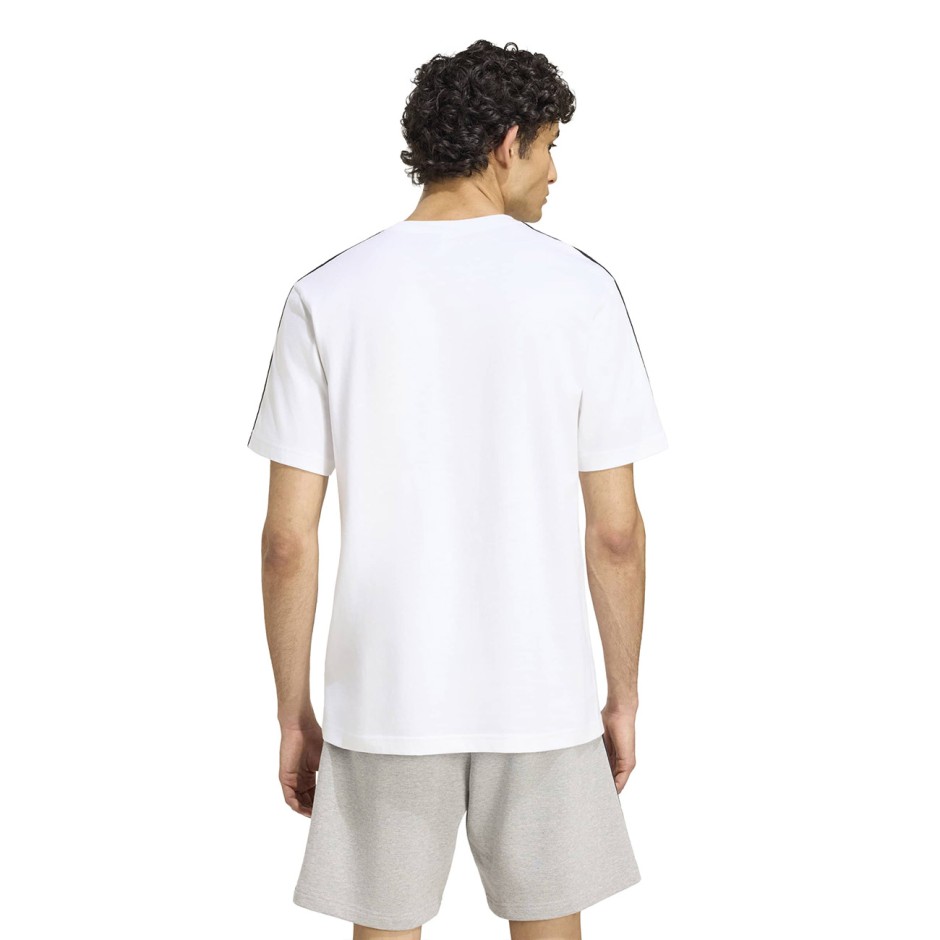 Ανδρική Κοντομάνικη Μπλούζα Λευκή - adidas Sportswear Essentials 3-Stripes