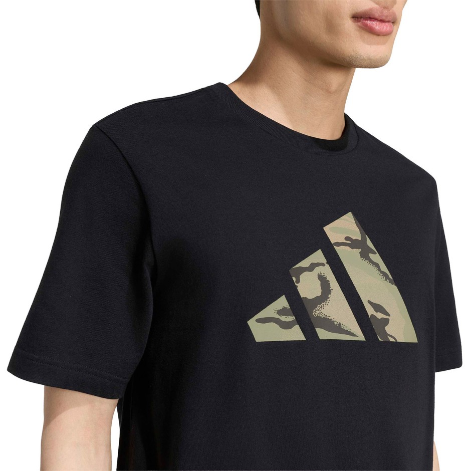 Men's T-Shirt Black - adidas Sportswear Camo Three Bar Logo Graphic