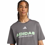 Ανδρική Κοντομάνικη Μπλούζα Γκρι - adidas Sportswear House Of Tiro Linear Εικόνα 3