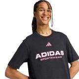 Men's T-Shirt Black - adidas Sportswear House Of Tiro Linear Graphic Image 3