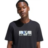 Men's T-Shirt Black - adidas Sportswear Memories Of Sport Stamps Graphic Image 1