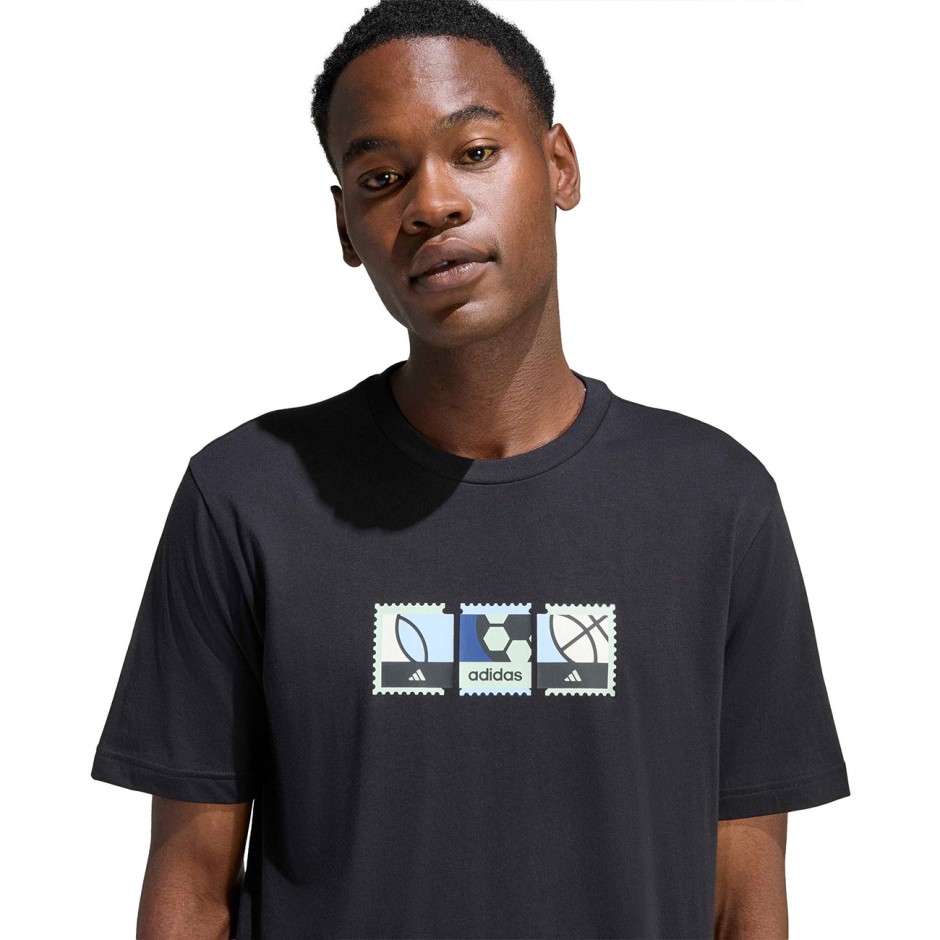 Men's T-Shirt Black - adidas Sportswear Memories Of Sport Stamps Graphic