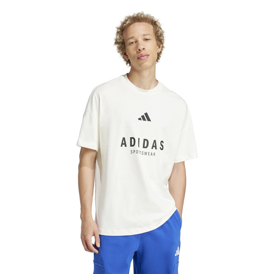 Ανδρική Κοντομάνικη Μπλούζα Εκρού - adidas Sportswear ALL SZN Graphic