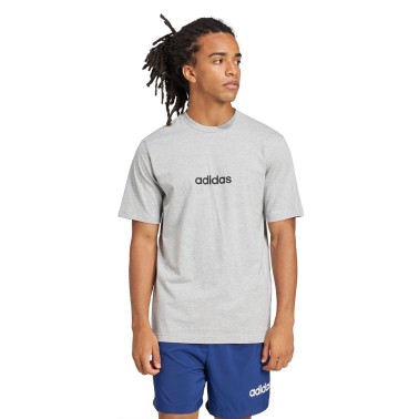 Ανδρική Κοντομάνικη Μπλούζα Γκρι - adidas Sportswear Essentials Linear Single Jersey