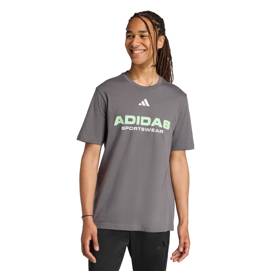 Ανδρική Κοντομάνικη Μπλούζα Γκρι - adidas Sportswear House Of Tiro Linear