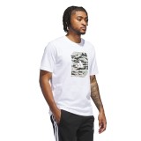 Men's T-Shirt White - adidas Sportswear Camo Shape Graphic Image 