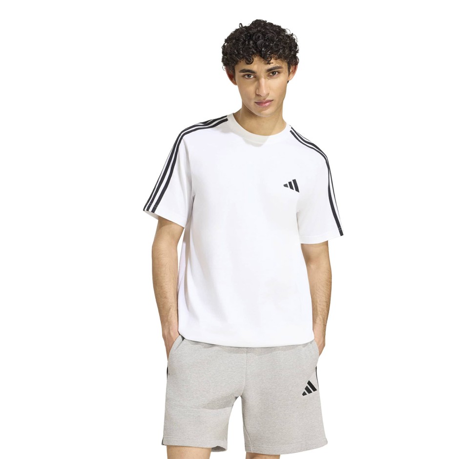 Ανδρική Κοντομάνικη Μπλούζα Λευκή - adidas Sportswear Essentials 3-Stripes