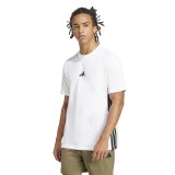 Ανδρική Κοντομάνικη Μπλούζα Λευκή - adidas Sportswear Essentials 3-Stripes Single Jersey Εικόνα 