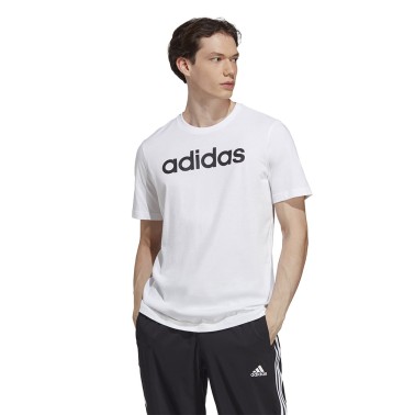 Ανδρική Κοντομάνικη Μπλούζα Λευκή adidas Sportswear Essentials Linear Logo 