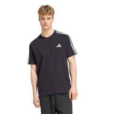 Ανδρική Κοντομάνικη Μπλούζα Μαύρη - adidas Sportswear Essentials 3-Stripes