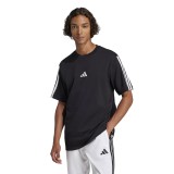 Ανδρική Κοντομάνικη Μπλούζα Μαύρη - adidas Sportswear Essentials 3-Stripes Single Jersey Εικόνα 