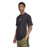 Ανδρική Κοντομάνικη Μπλούζα Μαύρη - adidas Sportswear Essentials 3-Stripes Single Jersey Εικόνα 