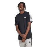 Ανδρική Κοντομάνικη Μπλούζα Μαύρη - adidas Sportswear Essentials 3-Stripes Single Jersey Εικόνα 