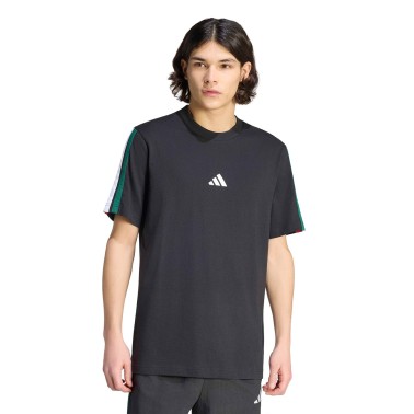 Ανδρική Κοντομάνικη Μπλούζα Μαύρη - adidas Sportswear Essentials 3-Stripes Single Jersey