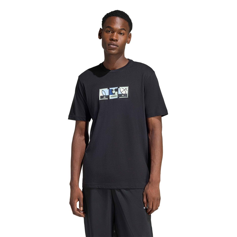 Men's T-Shirt Black - adidas Sportswear Memories Of Sport Stamps Graphic