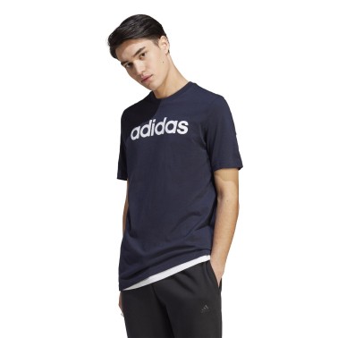 Ανδρική Κοντομάνικη Μπλούζα Μπλε - adidas Sportswear Essentials Linear Logo 