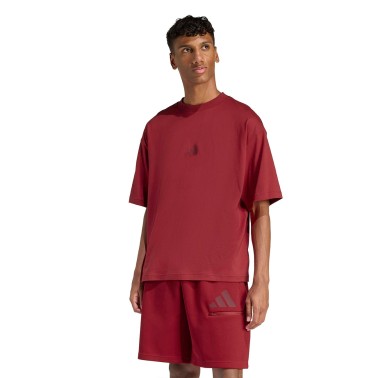 Ανδρική Κοντομάνικη Μπλούζα Μπορντό - adidas Sportswear Future Icons 3 Bar Logo
