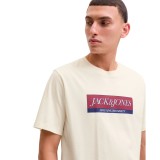 JACK & JONES JORINWOOD BLOCK BRANDING TEE SS CN 12283628-ANTIQUE WHITE Ecru Image 0