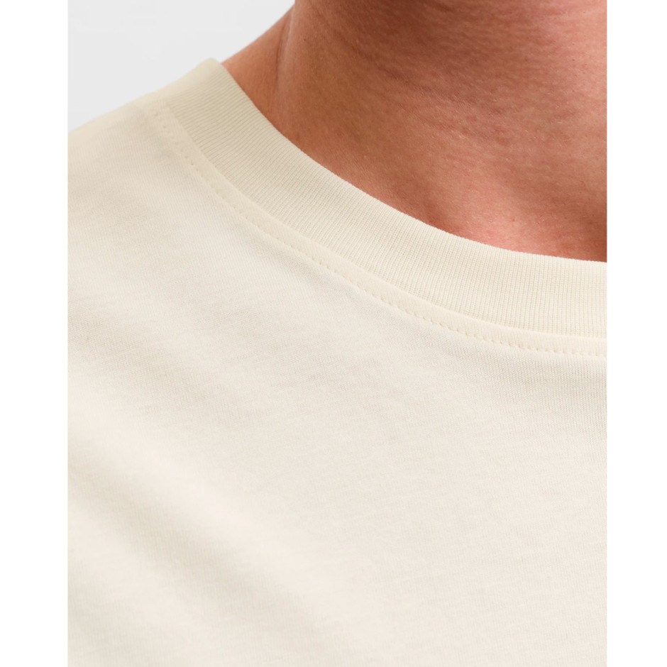 JACK & JONES JORINWOOD BLOCK BRANDING TEE SS CN 12283628-ANTIQUE WHITE Ecru