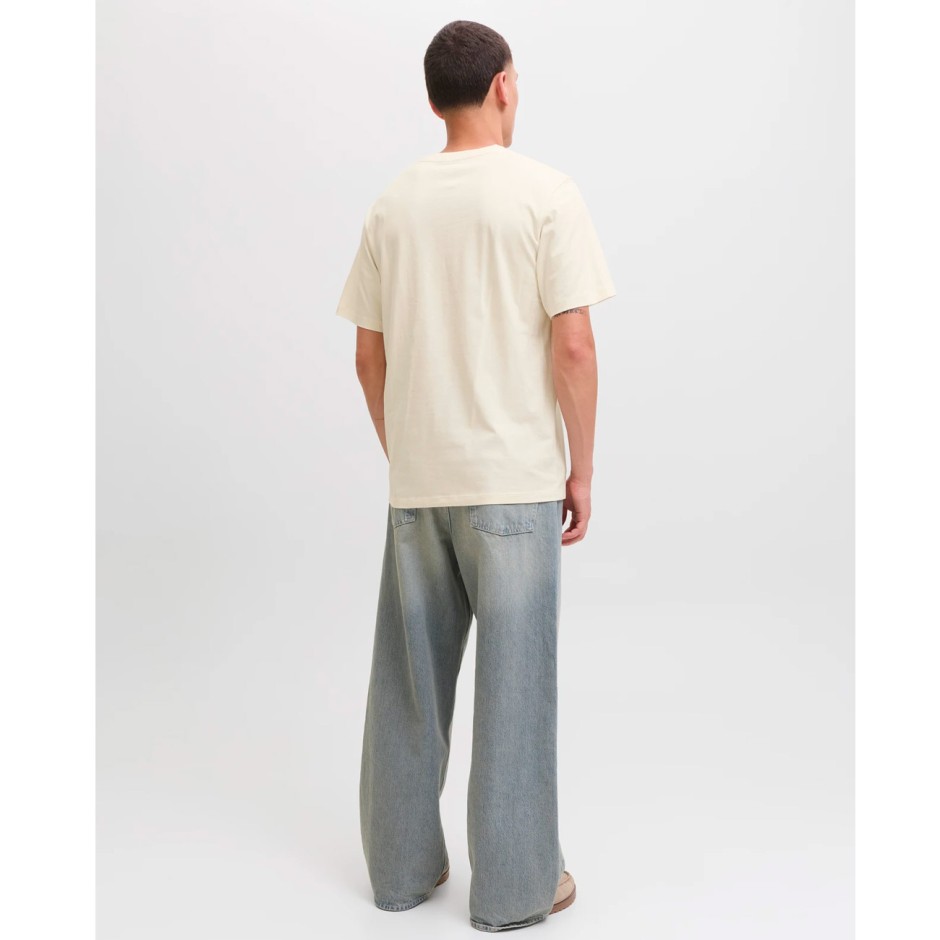 JACK & JONES JORINWOOD BLOCK BRANDING TEE SS CN 12283628-ANTIQUE WHITE Ecru