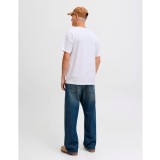 JACK & JONES JORINWOOD BLOCK BRANDING TEE SS CN 12283628-BRIGHT WHITE White Image 3
