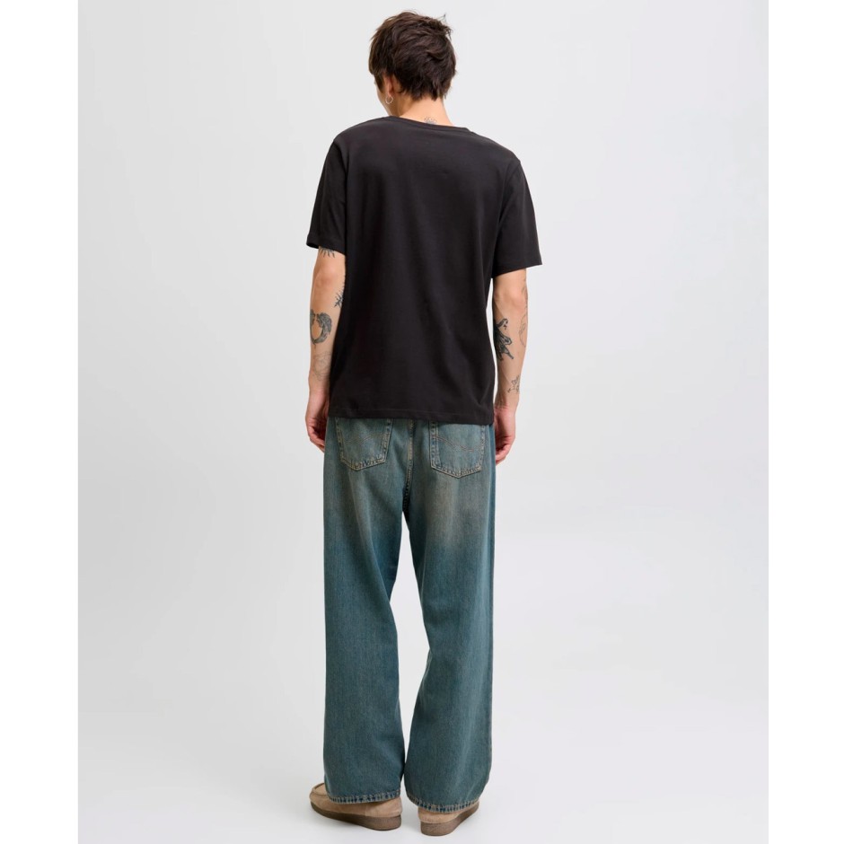 JACK & JONES JORINWOOD BLOCK BRANDING TEE SS CN 12283628-BLACK Black