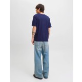 JACK & JONES JORINWOOD BLOCK BRANDING TEE SS CN 12283628-OCEAN CAVERN Blue Image 3