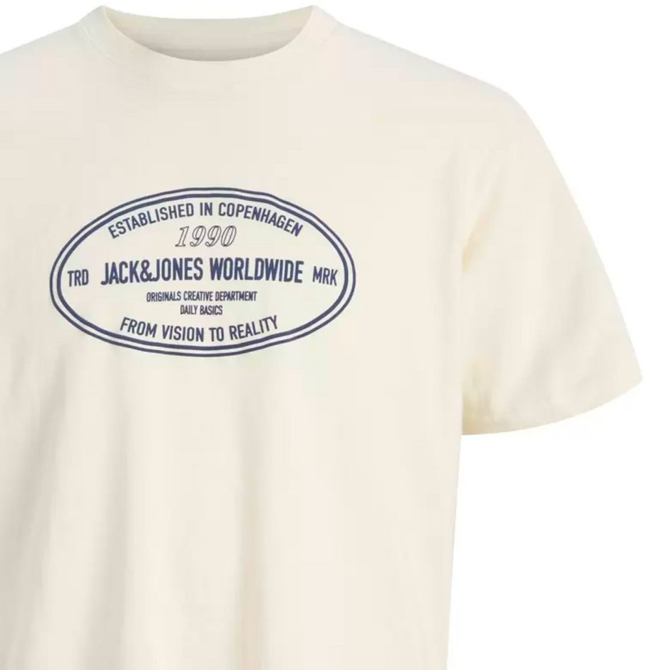 JACK & JONES JORYORK FRONT TEE SS CREW NECK 12283800-ANTIQUE WHITE Ecru